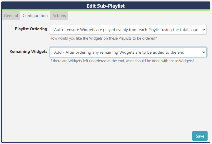 Subplaylist Configuration Scenario